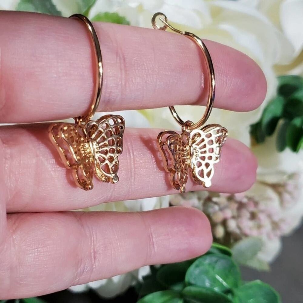 Butterfly Pendant Charm Interchangeable Earrings - image 7